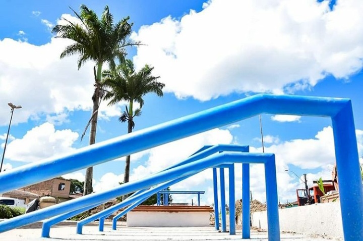 Academia da Saúde está sendo construída na Praça Aristides da Rosa Agra. Foto: Alberto Vicente. 