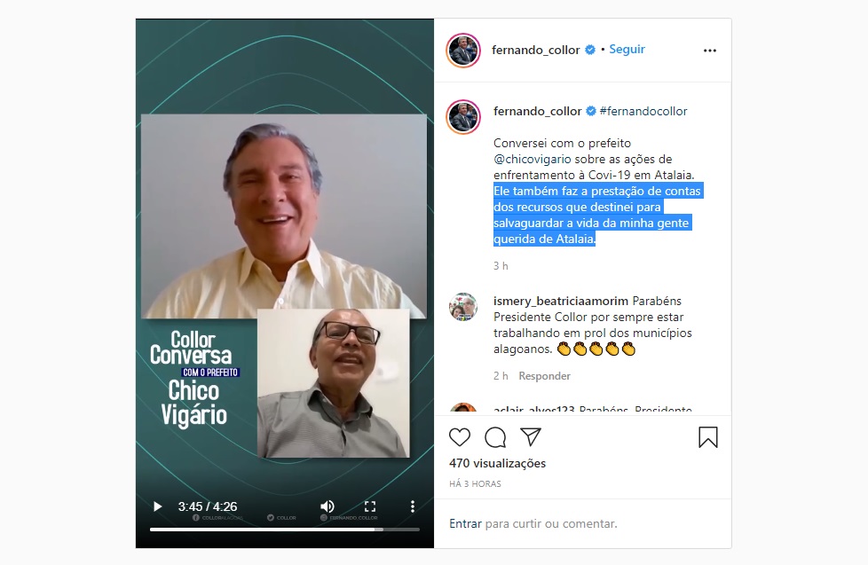 Senador Fernando Collor e prefeito Chico Vigário.