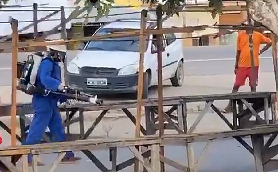 Prefeitura vem intensificando a sanitização nos prédios e demais espaços públicos do município.