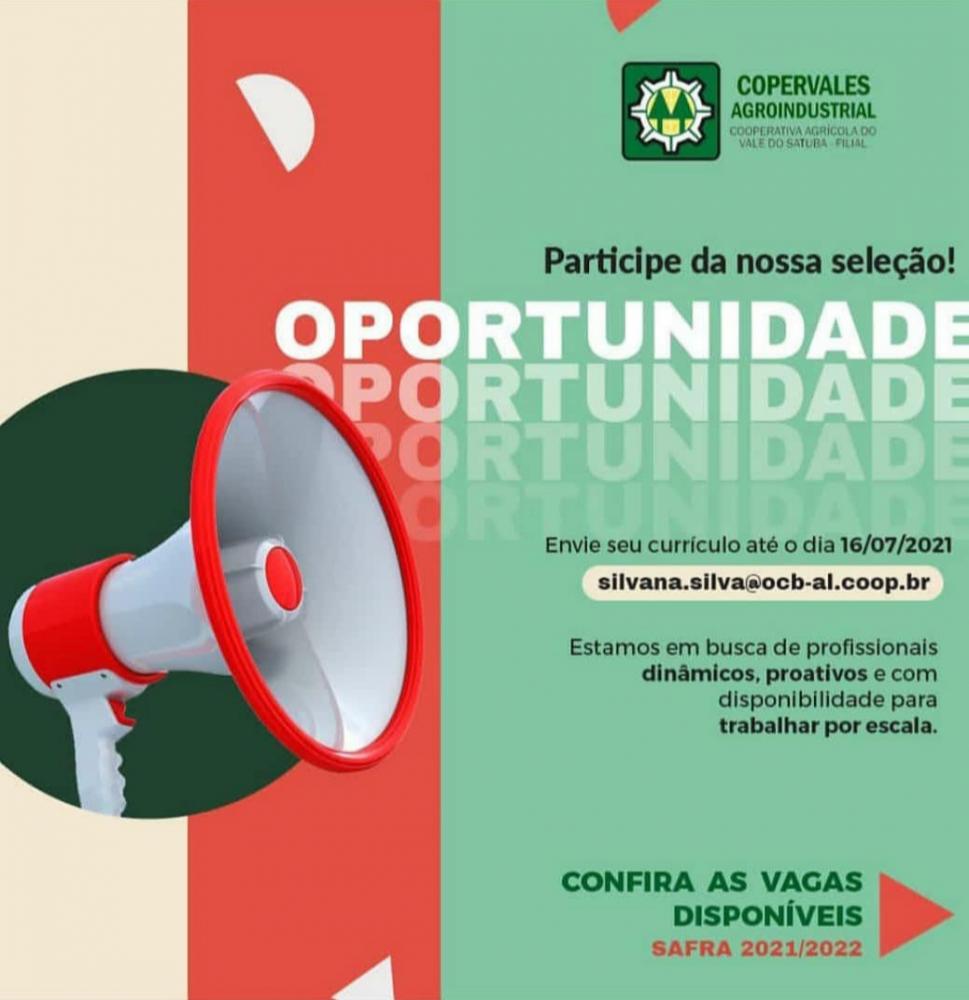 Oportunidade de emprego.