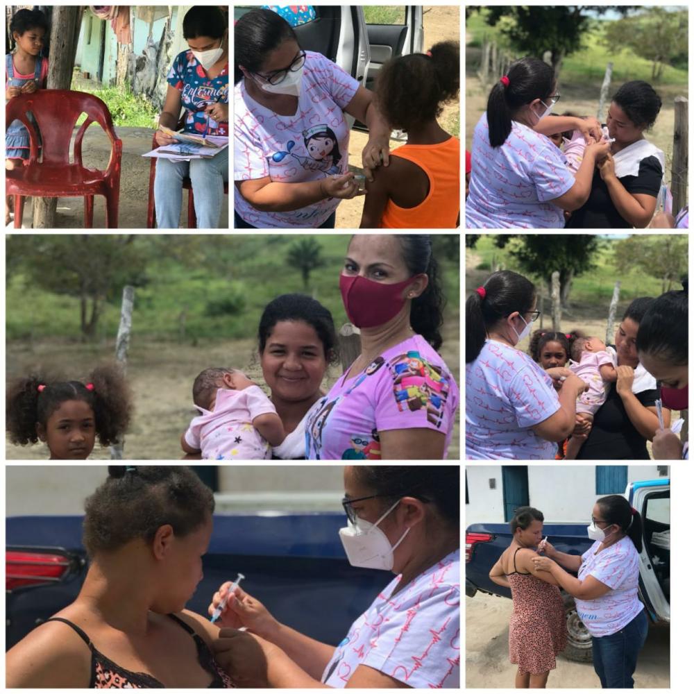 Equipe da Saúde em comunidades rurais do município.