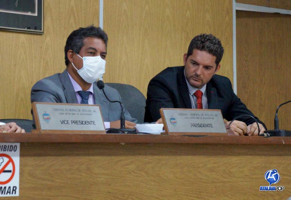 Vereadores Cicinho Melo (PSC) e Rudinho Rodrigues (PSC). 