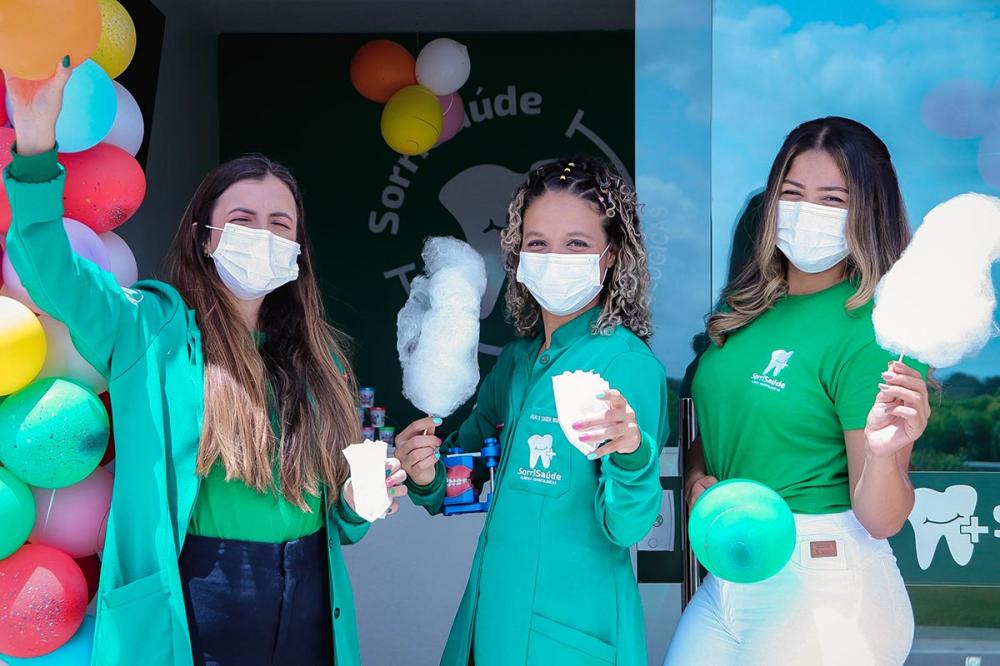 Ação do Dia das Crianças promovida pela Clínica SorriSaúde.