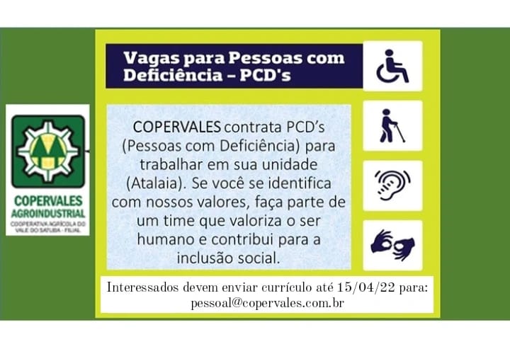 Oportunidade de emprego.