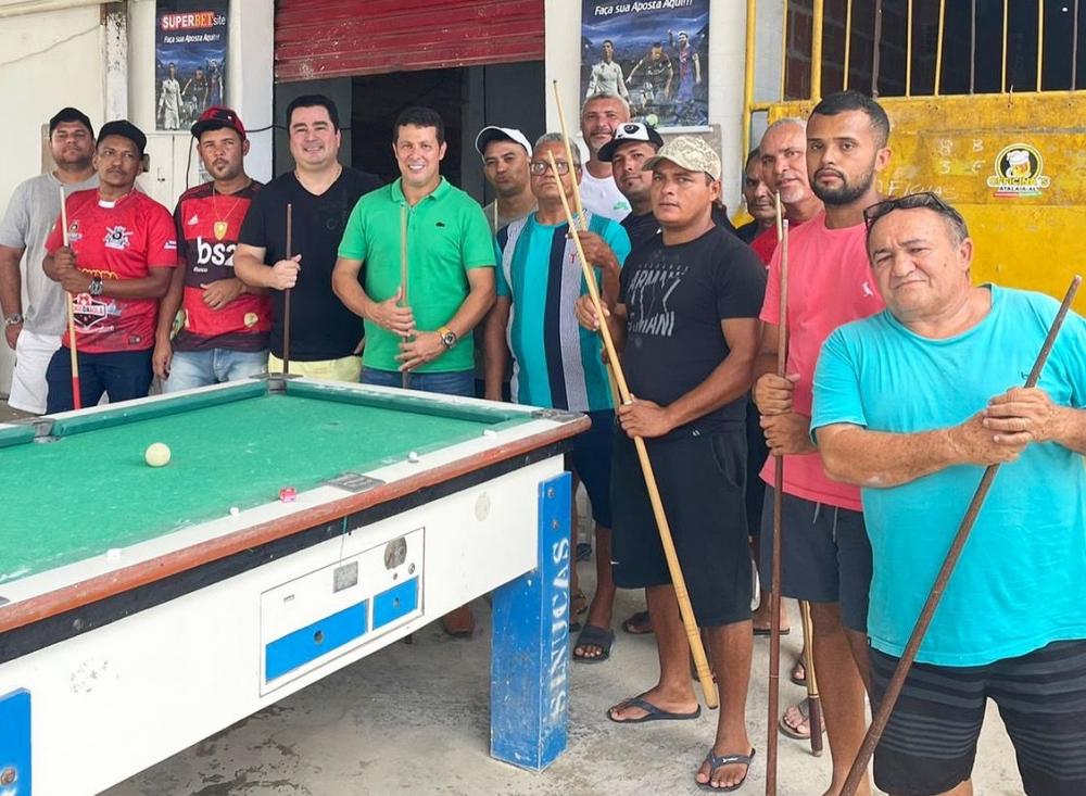 Vereador Anderson Medeiros apoio e participou de torneio de sinuca no município. 
