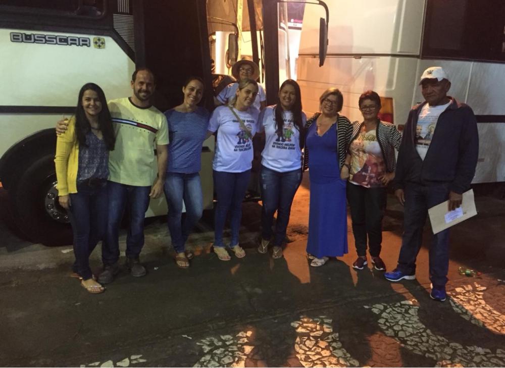 Secretária de Assitência Social, Crislannie Medeiros acompanha de perto o inicio da romaria.