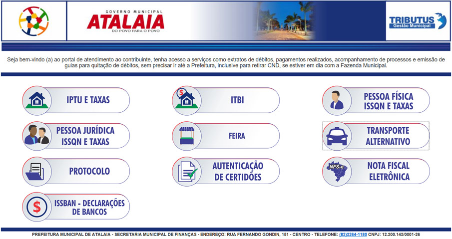 Prefeitura de Atalaia lança Portal do Contribuinte.