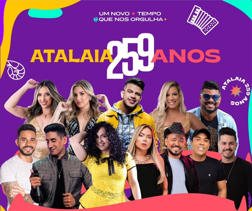 Shows que serão realizados na Rua Marechal Deodoro, no Centro de Atalaia.