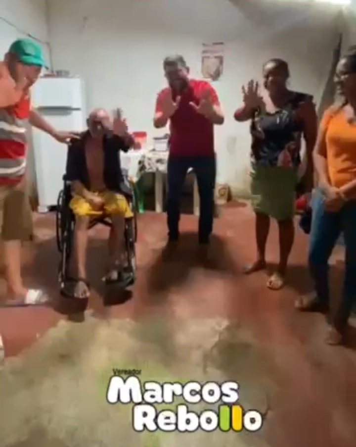 Senhor Valmir estava há sete anos sem sair de casa por conta de dificuldades de locomoção.