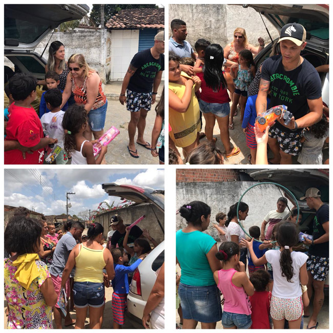 Gesto de carinho levou alegria para as crianças do Distrito Santo Antônio.