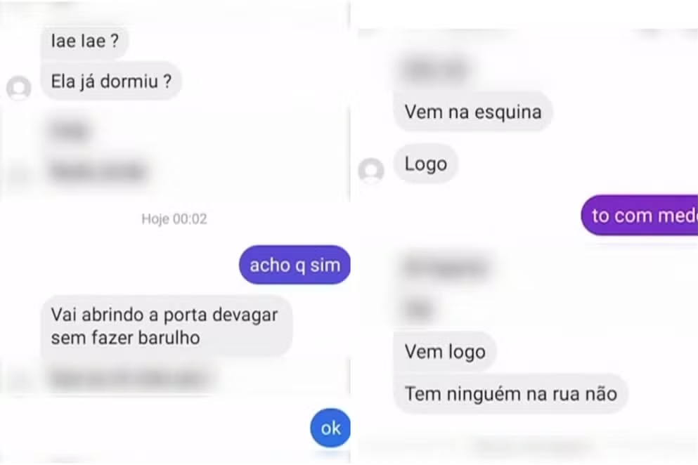 Mensagens mostram conversa de menina de 12 anos em rede social antes de fugir de casa em Atalaia, AL — Foto: Reprodução/TV Gazeta