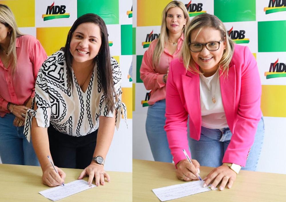 Joana D’arck e Valéria Araújo se filiaram ao MDB Atalaia.