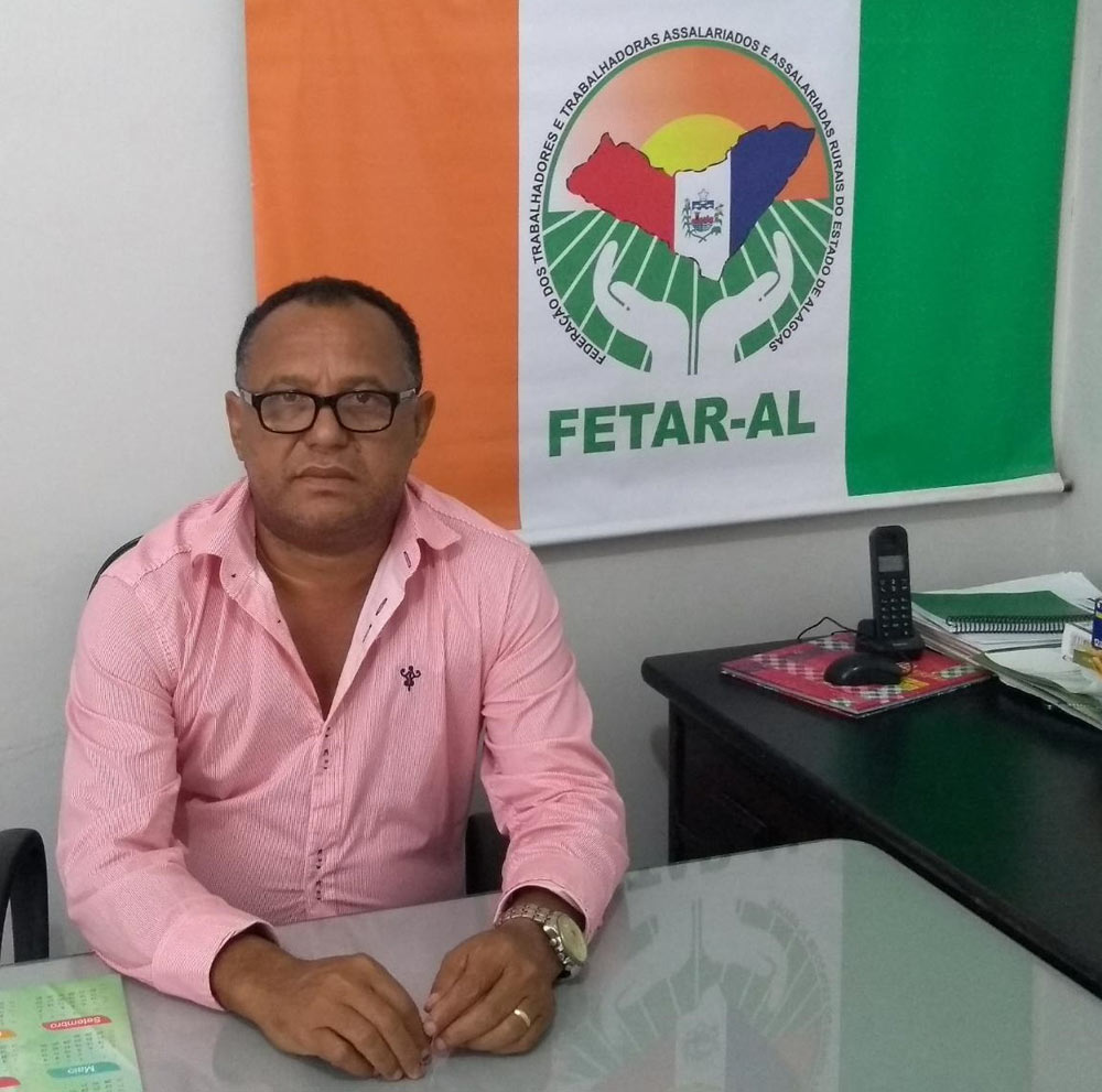 Atualmente, Cícero Domingos estava exercendo o cargo de presidente da FETAR/AL. 